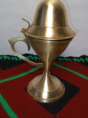 Vintage incense burner used, brass