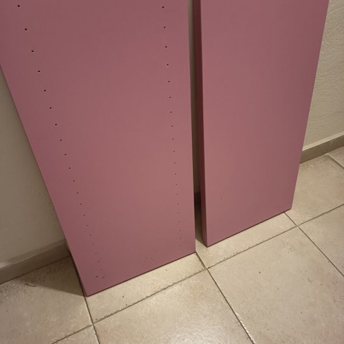 Neoset desk side panels used, pink, 70.5cm height, 32.5cm width