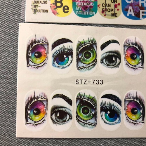 Water Nail Stickers Set of 4 New Full Nail