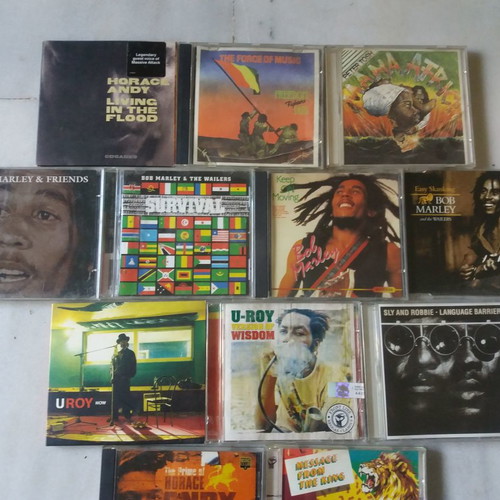 Reggae CD collection used with Bob Marley and others