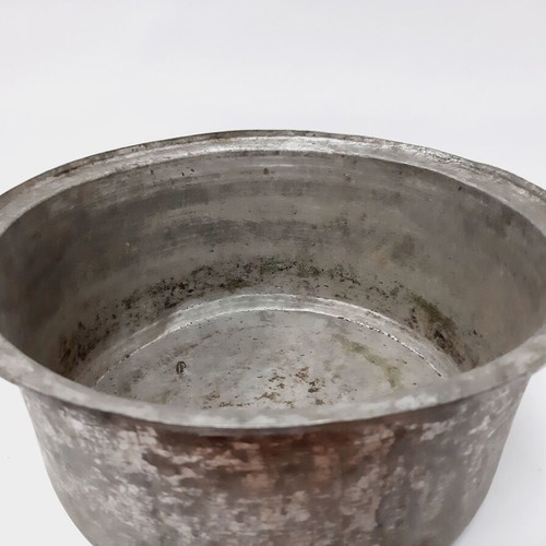 Antique Hand-Forged Copper Vessel Used, 28 cm Opening, 19th Century