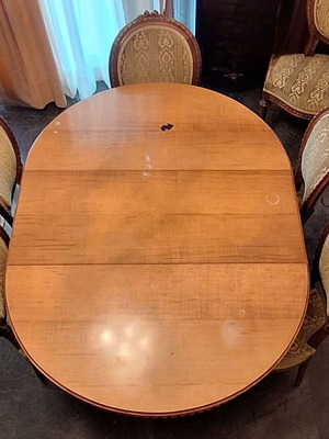 Dining set with 6 chairs and extension piece