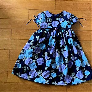 Φόρεμα παιδικό λουλουδατο μπλε και μωβ για 18-24 μηνών