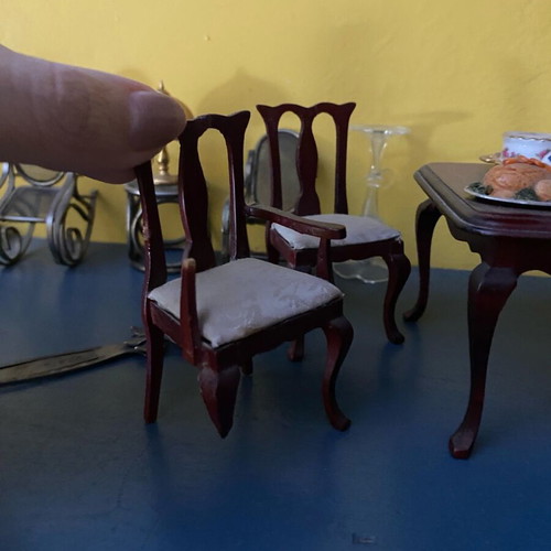Harrods dining table and buffet miniatures used for dollhouse