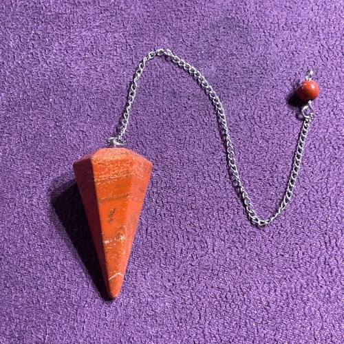 Pendulum made of red jasper authentic stone