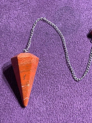 Pendulum made of red jasper authentic stone