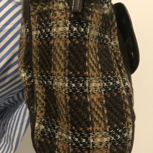 Zara Handbag like new, woven polyester with leather, beige and brown