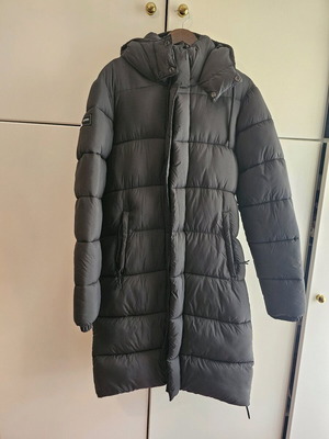 Superdry longline puffer like new, gray, size M