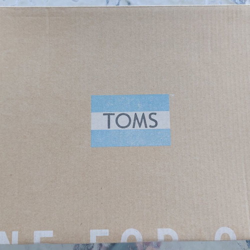 Toms platform sandals with cork and multicolor denim, like new