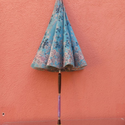 Umbrella 1960 vintage used with double fabric