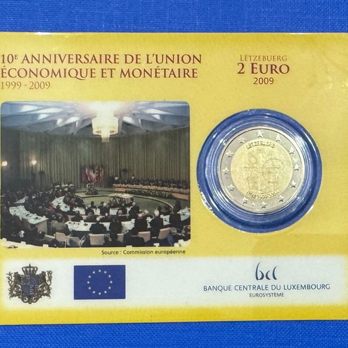 Luxembourg 2 Euro 2009 10th Anniversary Economic and Monetary Union BU
