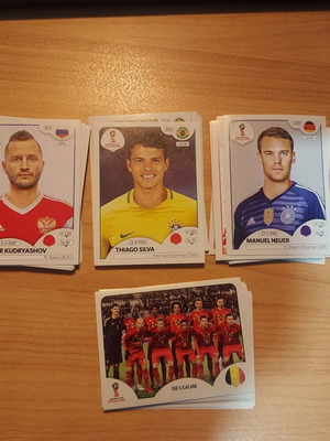 Panini Russia 2018 sticker lot, approx. 40+ with black backs