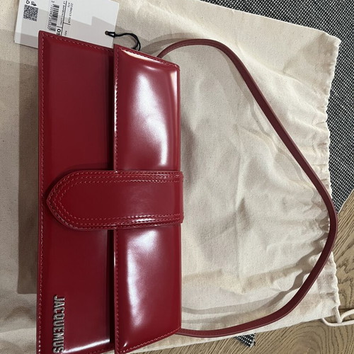 Jacquemus The Long Bambino Handbag new, red with silver hardware