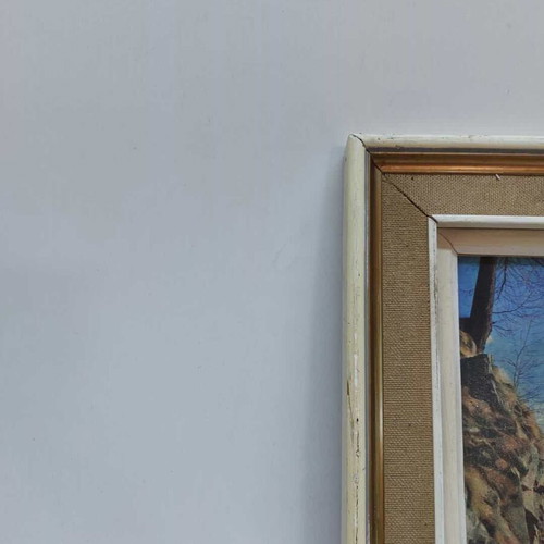 Decorative frame used with snowy landscape print 28x34.5cm
