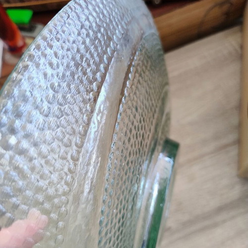 Handmade platter from 100% recycled glass by Vidrios San Miguel, like new