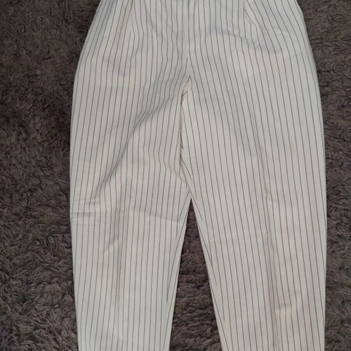 Pull & Bear white striped pants, size L