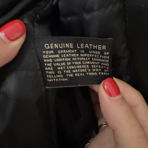 Leather coat black size L unisex, info jackets