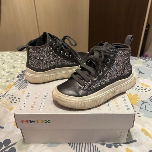 Geox J Laquinny High grey boots with glitter, like new