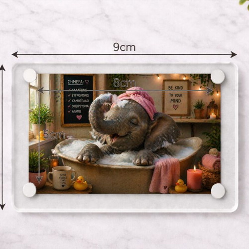 Acrylic Self Care Elephant fridge magnet new