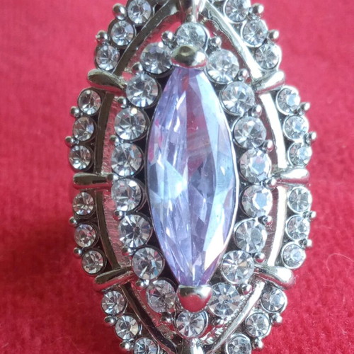Vintage ring with amethyst and zircon stones like new
