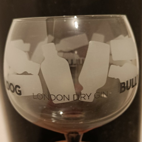 Bulldog London Dry Gin promotional large cocktail glass like new