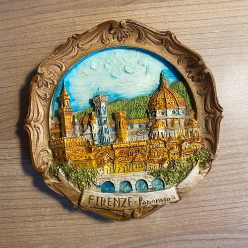 Collectible ceramic plaque from Florence like new, 14.5 cm
