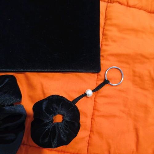 Handmade velvet toiletry bag new with free scrunchie and keychain