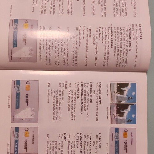 Vergina Greek Telecards Catalogue used
