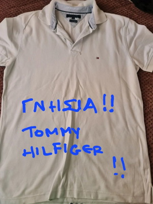 Ανδρική μπλούζα Tommy Hilfiger μέγεθος M σαν καινούργια, γκρι και τιρκουάζ