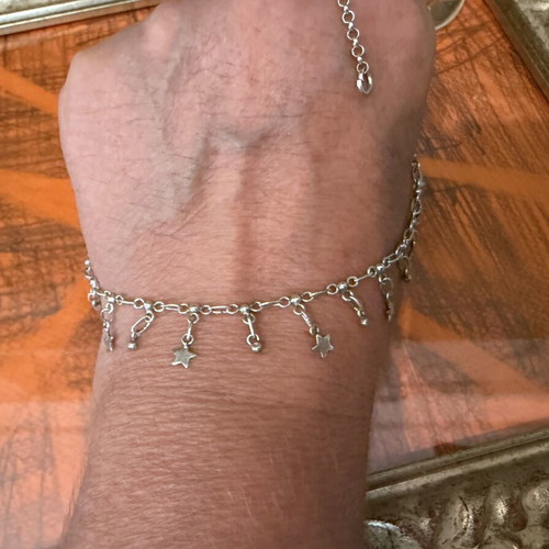 Silver handmade vintage necklace 925 stamped, 48.5 cm