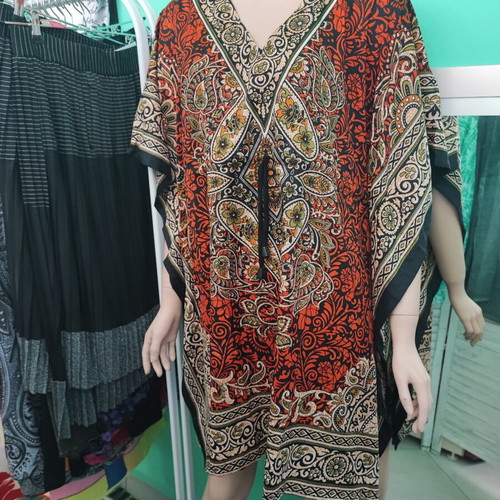 Rima Beachwear short kaftan dress, orange, one size