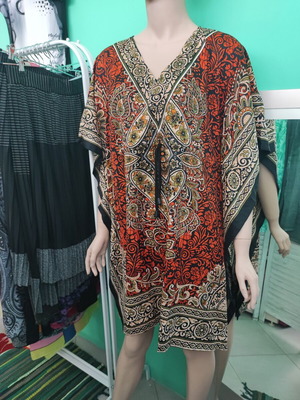 Rima Beachwear short kaftan dress, orange, one size