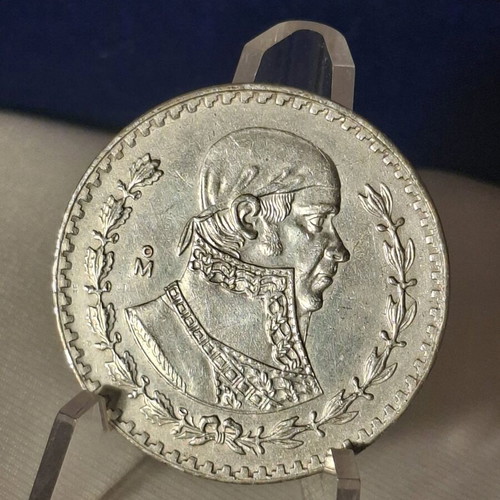 Mexican silver coin 1 peso 1966 Tepalcate used