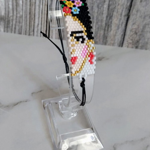 Frida Kahlo miyuki hand bracelet, macrame