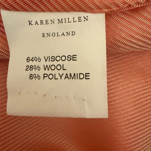 Karen Millen mini skirt orange brocade like new, UK size 12