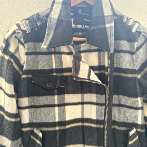 HurleyX checked jacket like new, gray and blue, size S