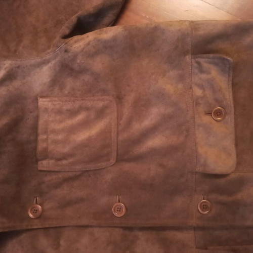 Men's leather suede jacket Gap used, size L-XL, beige brown