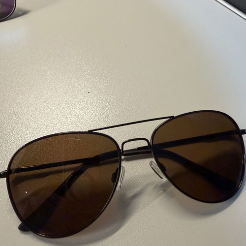 U.S. POLO ASSN. Aviator sunglasses like new, black metal frame, brown lenses