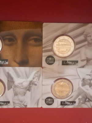 Σετ 4 coincards των 2 ευρώ Μουσείο του Λούβρου 2025 καινούργιο