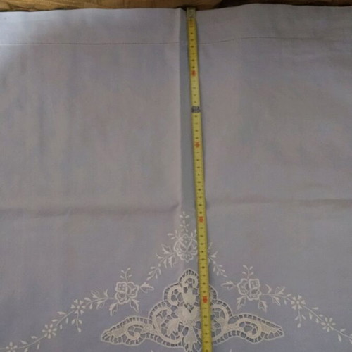 Set of 2 pillowcases light blue with cutwork embroidery like new
