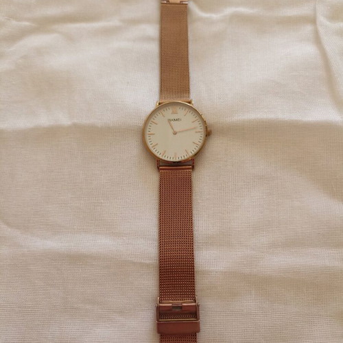 Skmei women's watch used, pink gold, metal bracelet