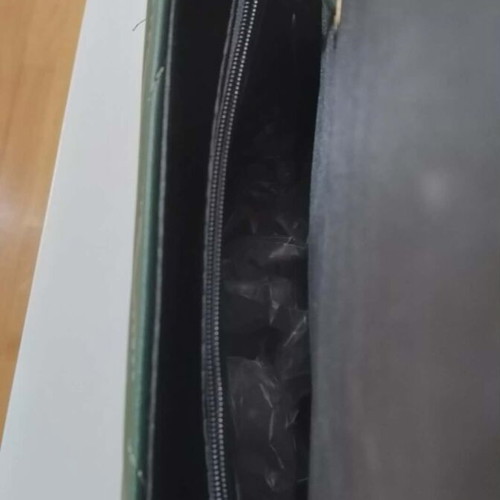 Shoulder handbag green vegan leather new