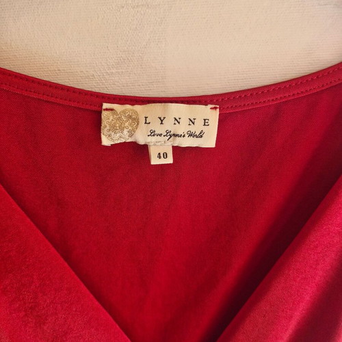 Lynne blouse red new, size 40 with draped design