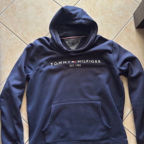 Tommy Hilfiger Mens fleece hoodie used, navy, size XL