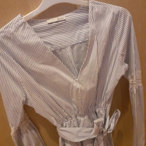 Relish asymmetrical shirt new, 100% cotton, turquoise