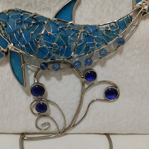 Stained glass dolphin like new handmade decoration
