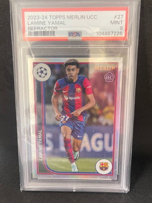 Lamine Yamal Refractor Rookie PSA9 2023-24 Merlin UCC like new