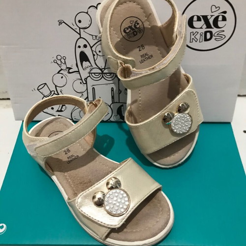 Exe Kids leather sandals size 28 like new, white beige