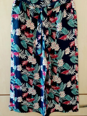 Linen pants new, tropical floral print, size XL