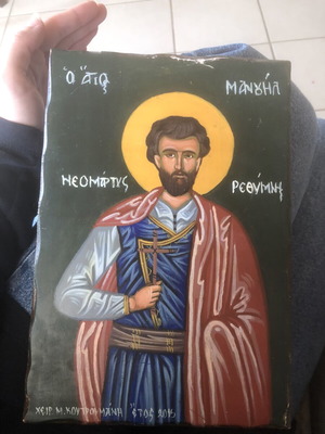 Χειροποίητη εικόνα Αγίου Μανουήλ